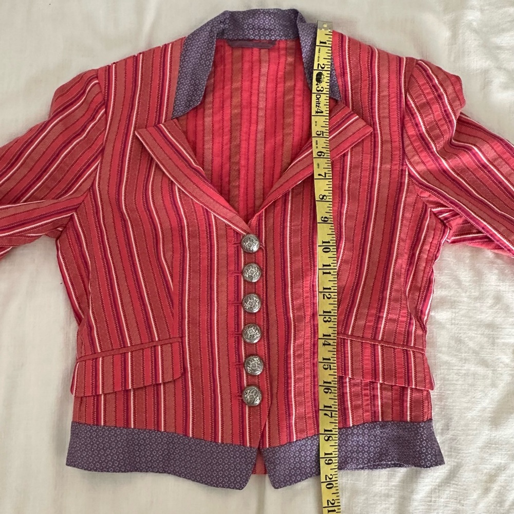 Etro Milano Women's Fitted Striped Blazer Jacket Size 44 - Picture 11 of 16